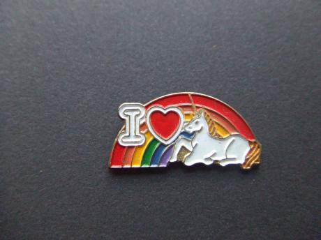 I Love mij hors regenboog